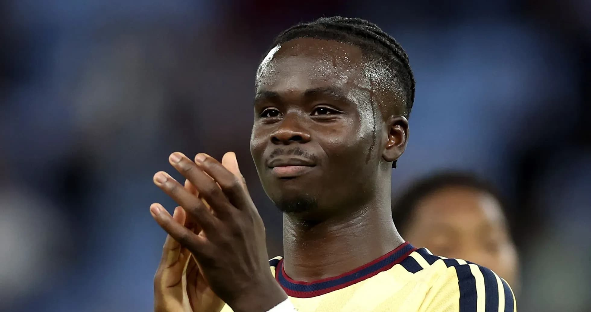 Player applauding after match performance