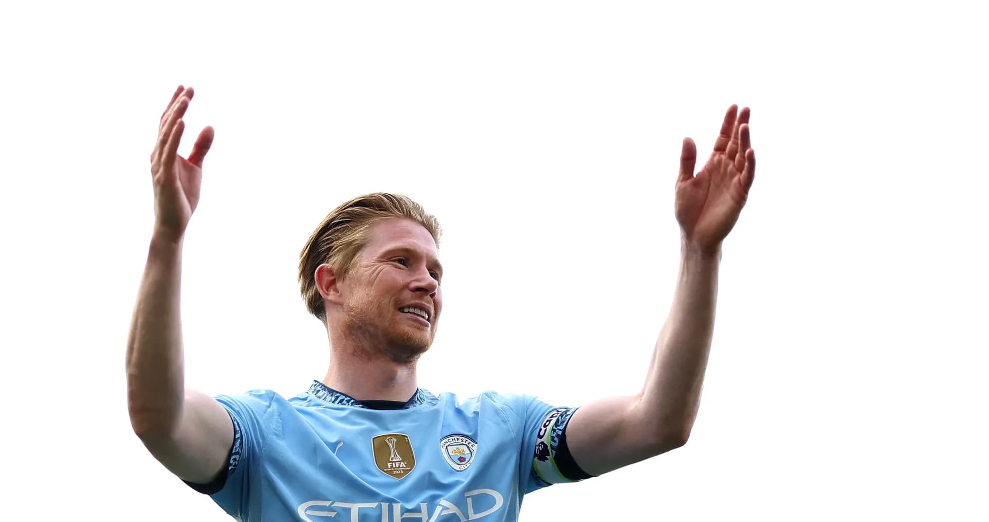 Player celebrating during a match with raised arms