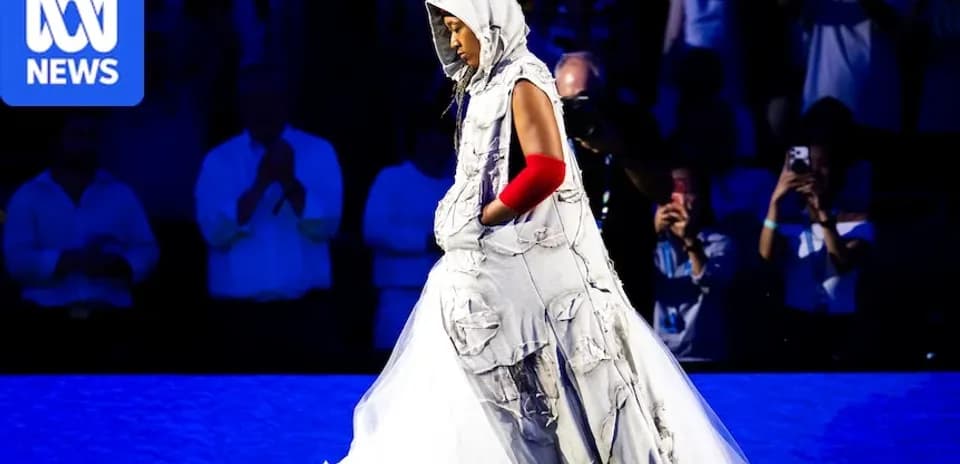 Person wearing a unique outfit on stage