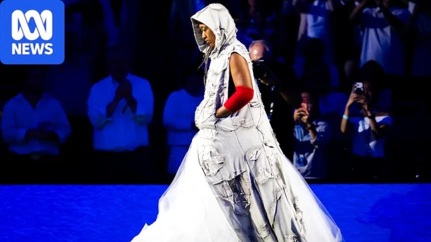 Person wearing a unique outfit on stage