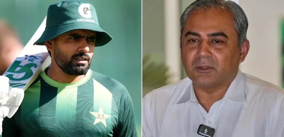 Pakistani cricketer and official during press event