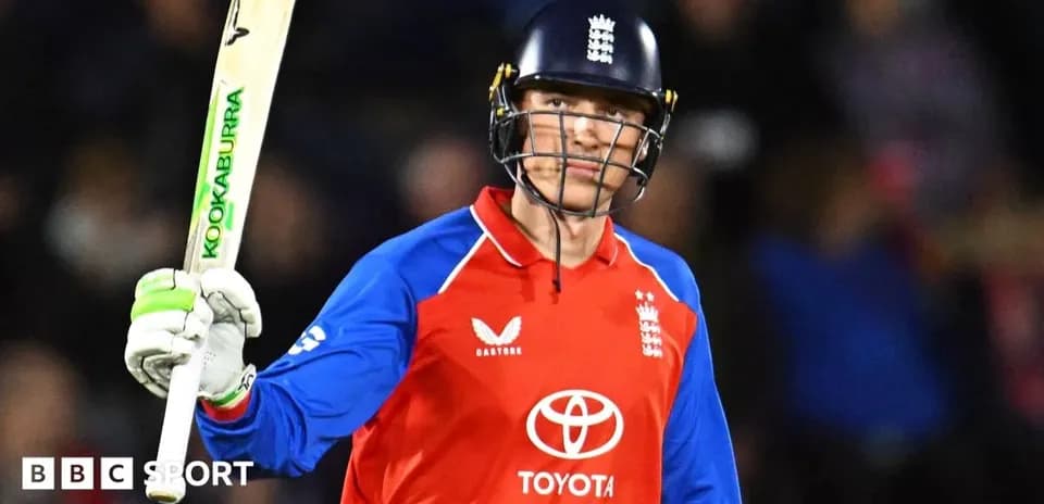 Batter celebrating after scoring runs in match
