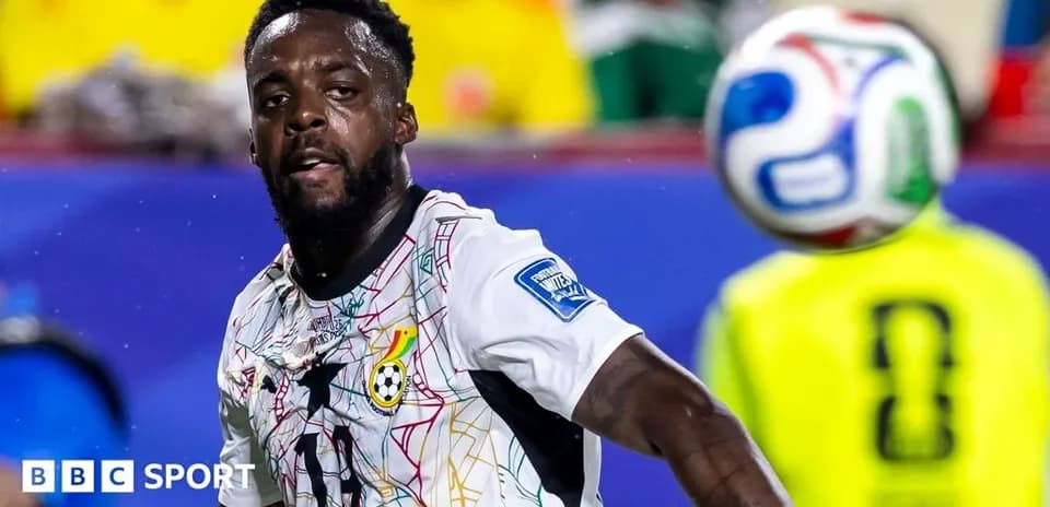 Ghanaian player preparing to play the ball