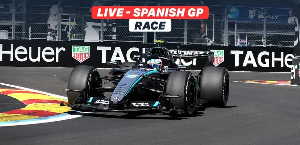 Formula 1 car racing at the Spanish Grand Prix