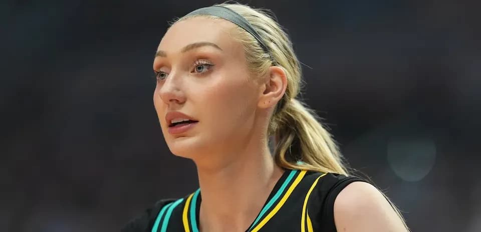 Female basketball player during a game