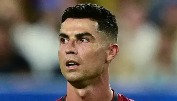 Cristiano Ronaldo during a match, focused expression