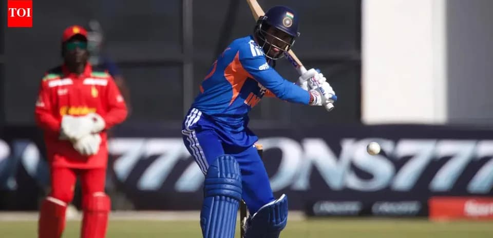 Batsman hitting the ball during cricket match