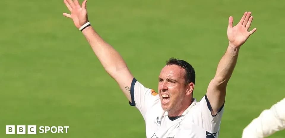 Bowler celebrating a wicket during a match