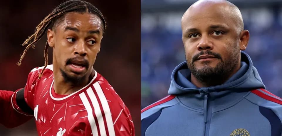 Football player in red jersey and coach in blue hoodie