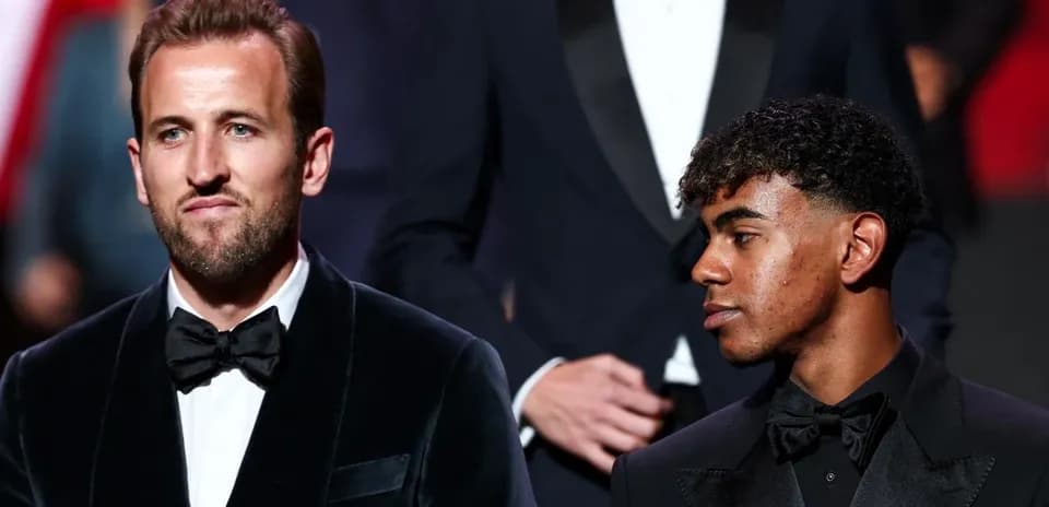 Two football players in formal attire at event