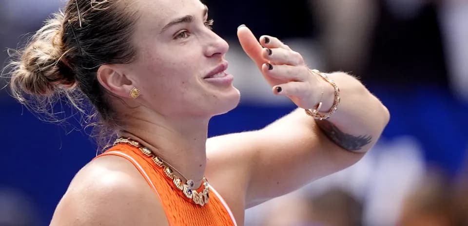 Tennis player celebrating after a victory