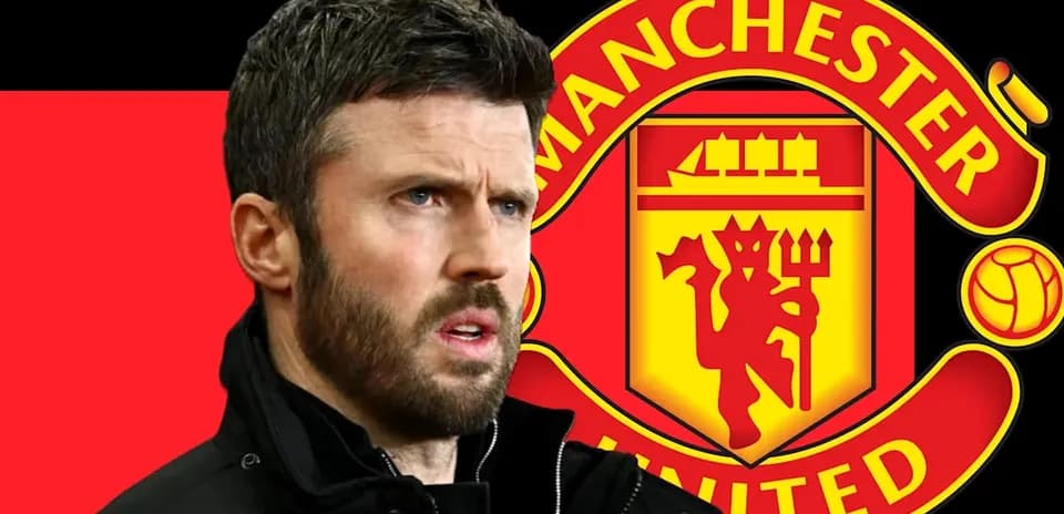 Man wearing a jacket with Manchester United logo background
