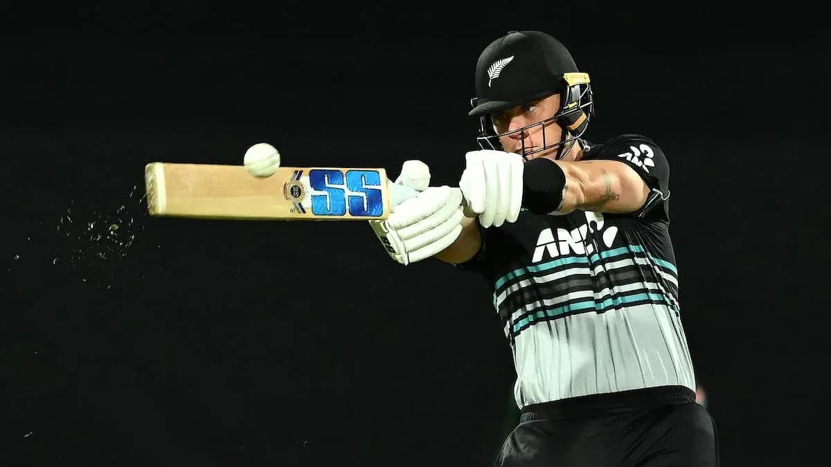 Batsman hitting a cricket ball during a match