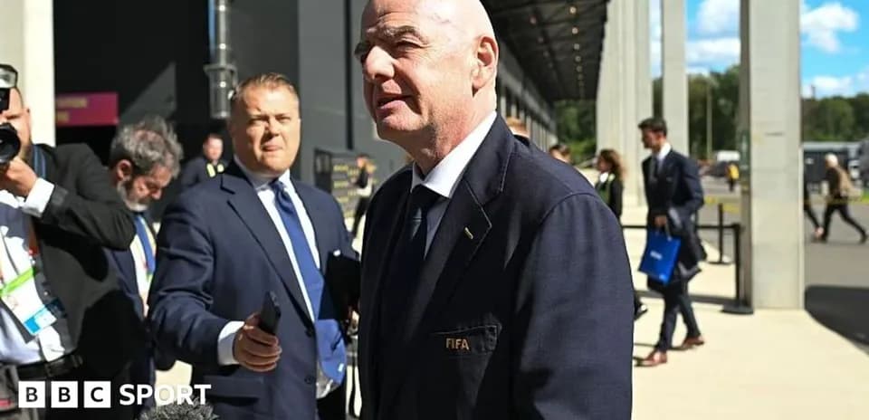FIFA official speaking to media outside venue