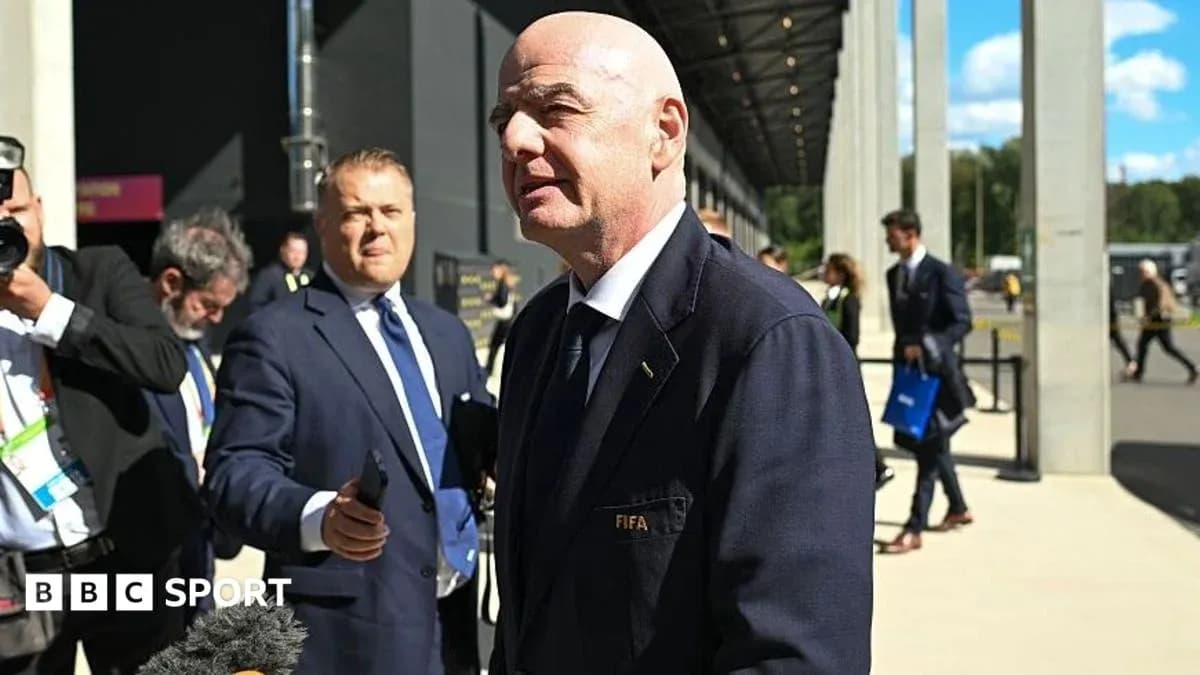FIFA official speaking to media outside venue