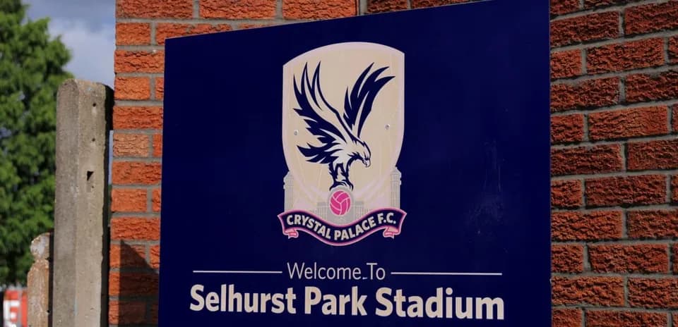 Sign welcoming visitors to Selhurst Park Stadium