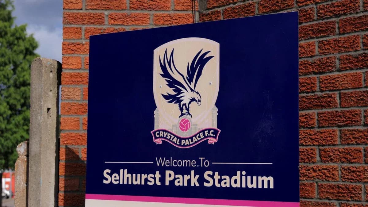 Sign welcoming visitors to Selhurst Park Stadium