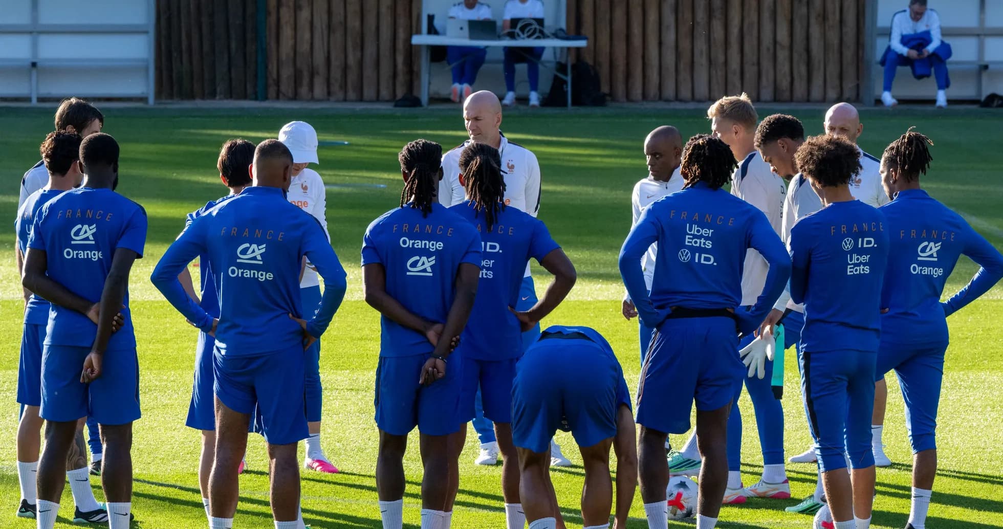French national team in training session circle