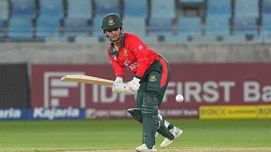 Bangladesh player batting during a cricket match