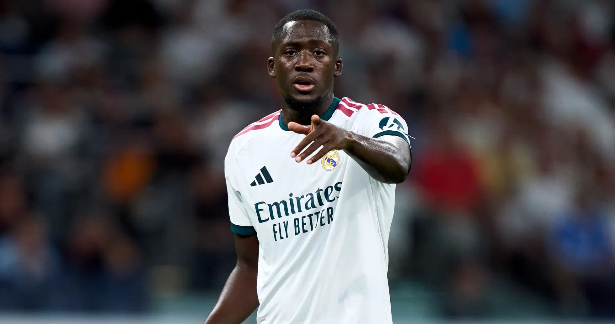 Player gesturing during a football match