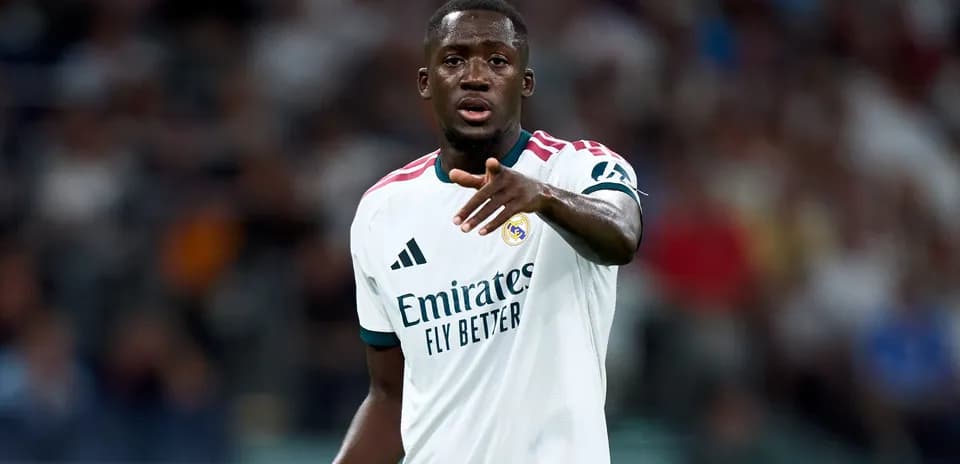 Player gesturing during a football match