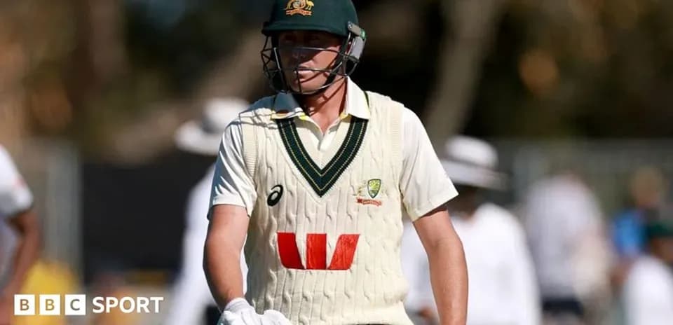 Cricketer in Australian team uniform walking onto field