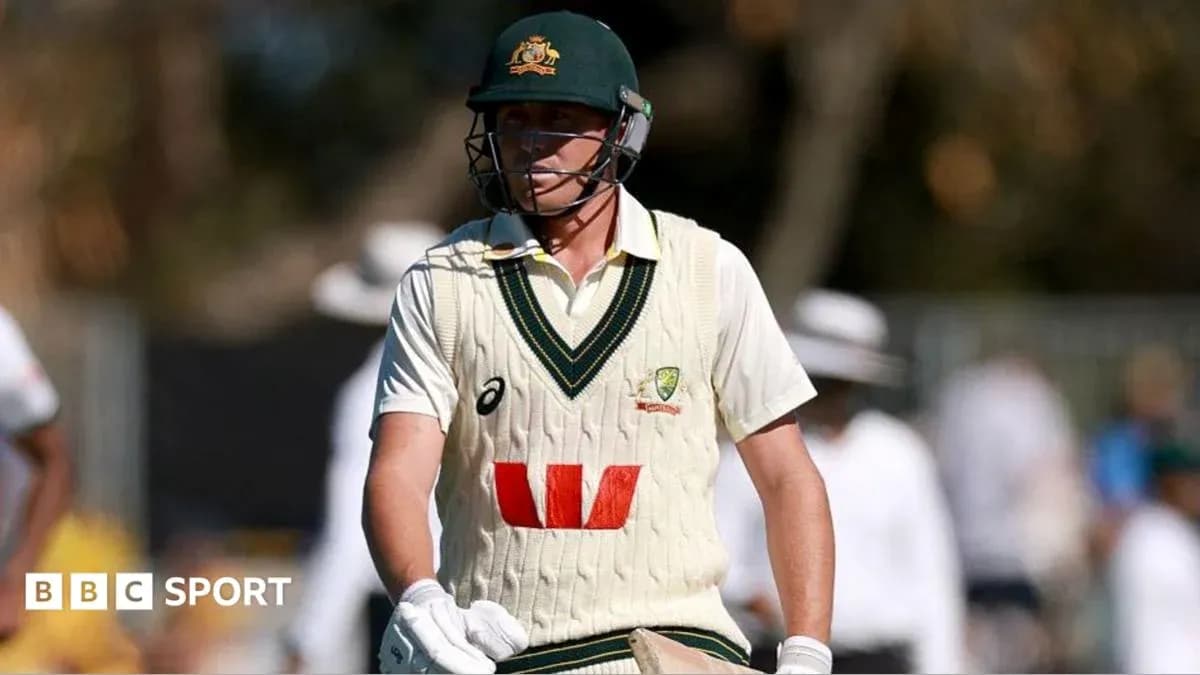 Cricketer in Australian team uniform walking onto field
