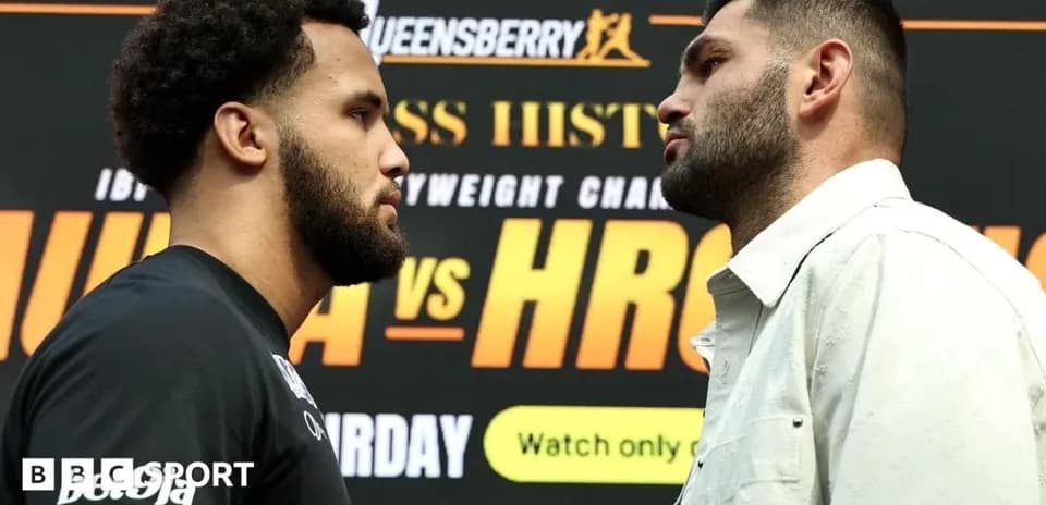 Boxers facing off at press conference for match