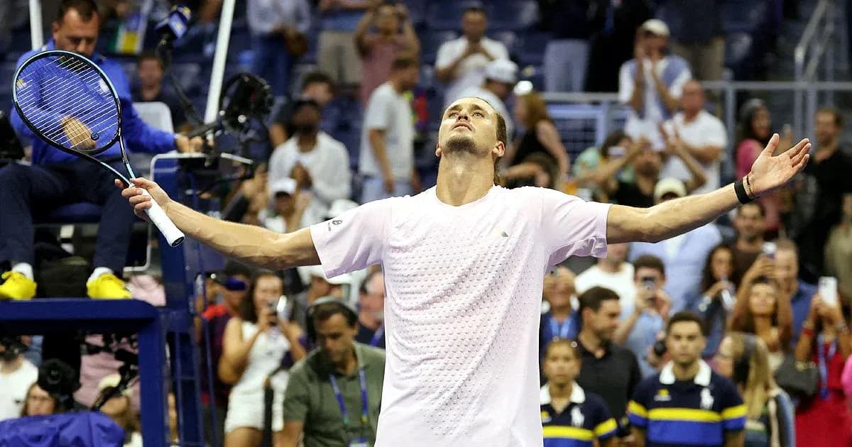 Player celebrating after winning a tennis match