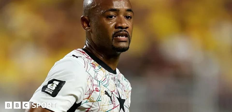 Player wearing Ghana jersey during match action