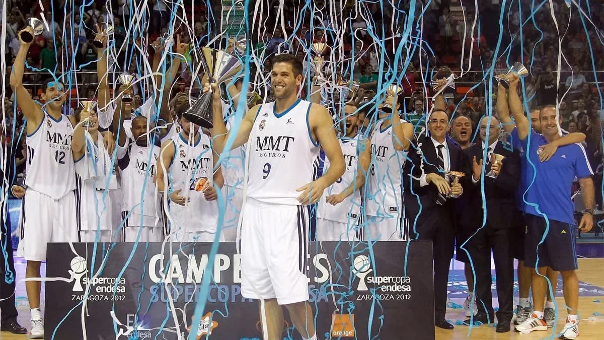 Team celebrating victory with trophies and confetti