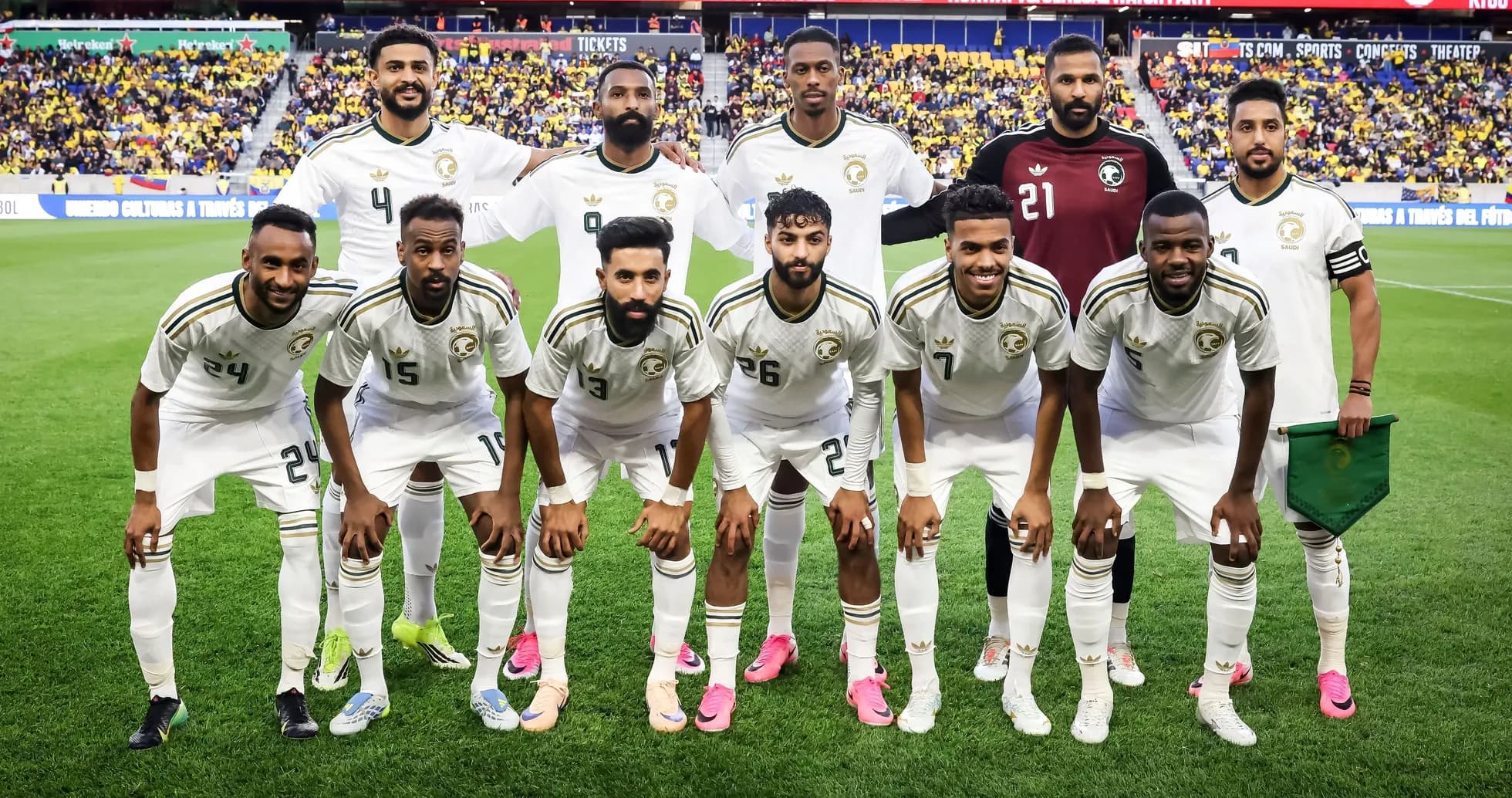 Saudi Arabian national team posing for team photo Saudi Arabian national team posing for team photo
