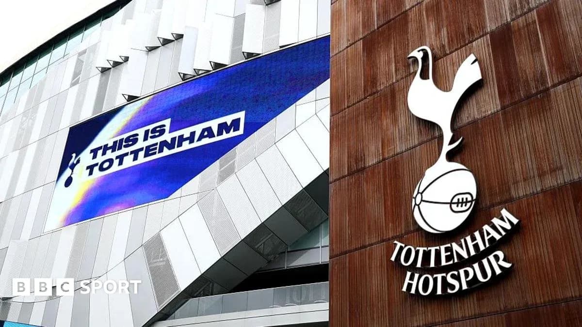 Tottenham Hotspur branding on stadium exterior Tottenham Hotspur branding on stadium exterior