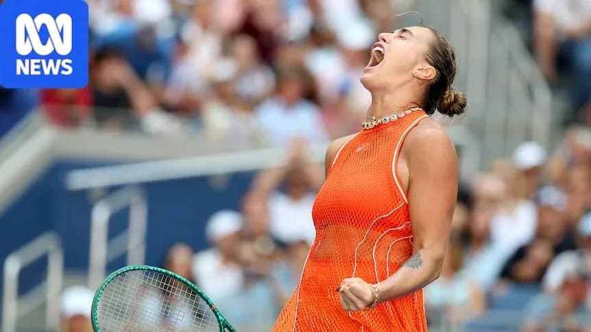 Player celebrating victory during tennis match Player celebrating victory during tennis match