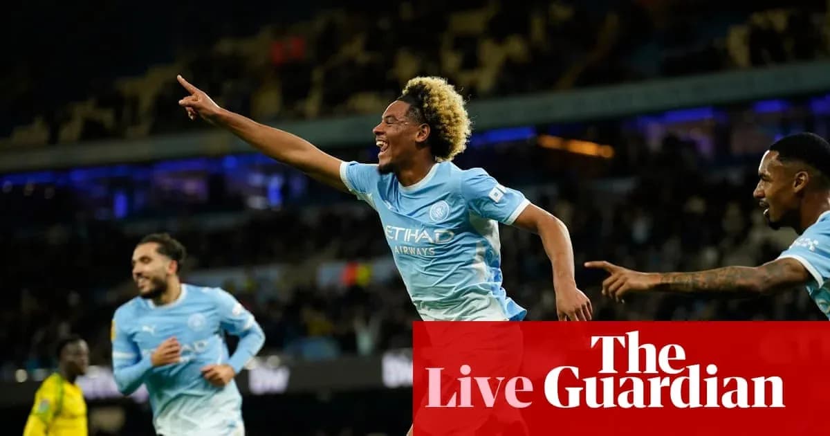Manchester City player celebrating a goal during match Manchester City player celebrating a goal during match