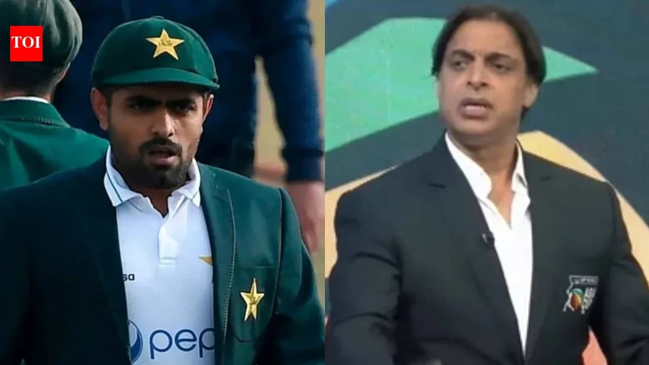 Babar Azam and Shoaib Akhtar discussing cricket Babar Azam and Shoaib Akhtar discussing cricket