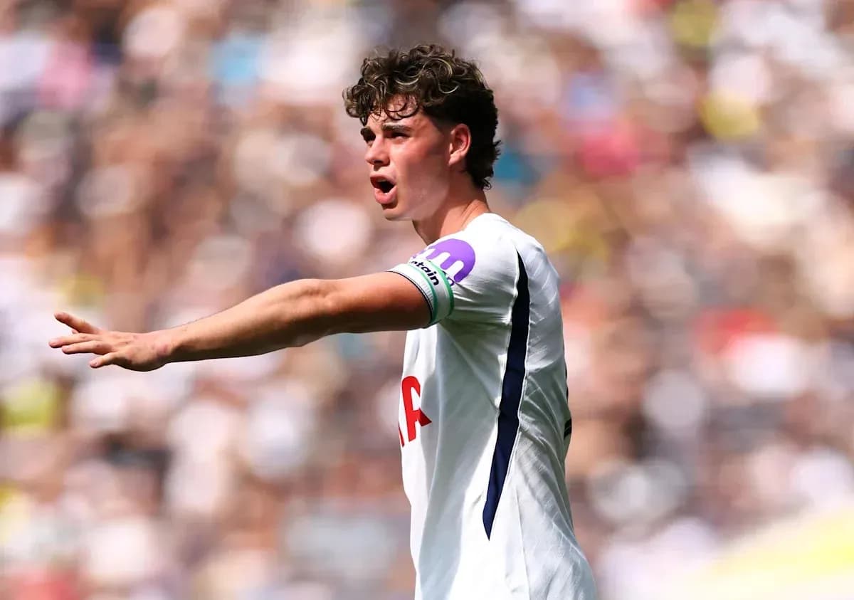 Player gesturing during a match for Tottenham Player gesturing during a match for Tottenham
