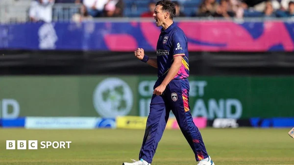 Bowler celebrating after taking a wicket during match Bowler celebrating after taking a wicket during match
