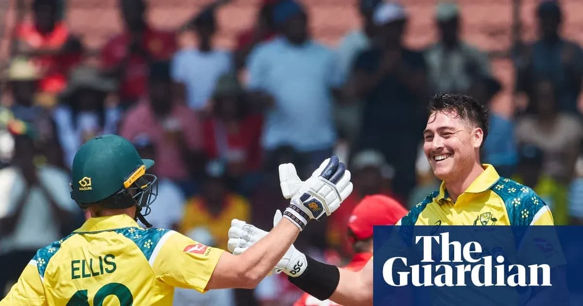 Australian cricketers celebrating during a match Australian cricketers celebrating during a match