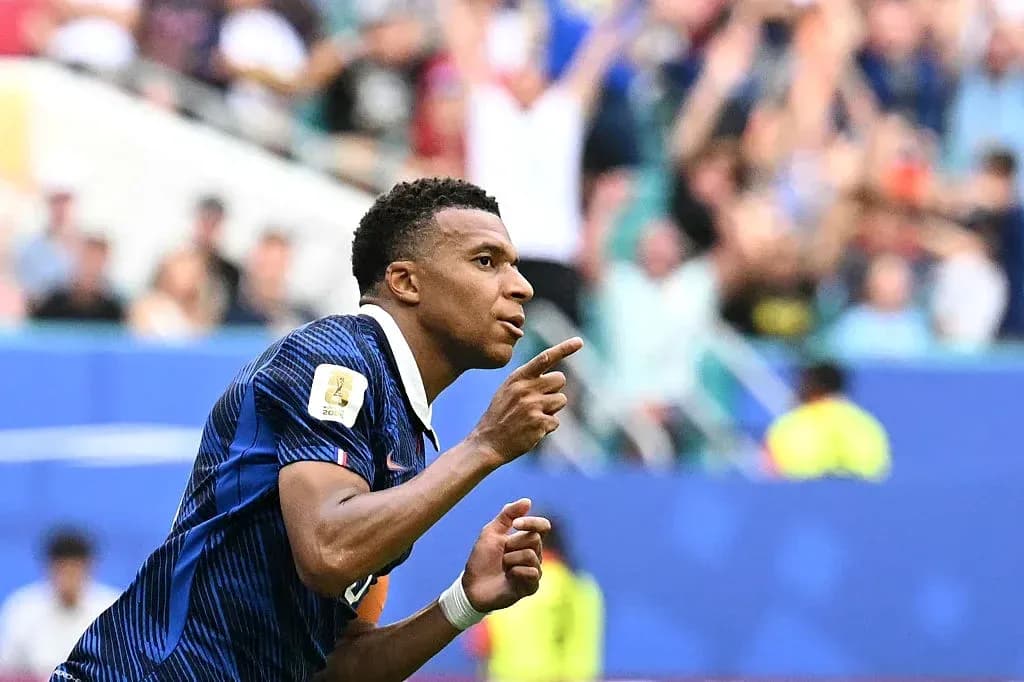 Player celebrating goal during World Cup match Player celebrating goal during World Cup match