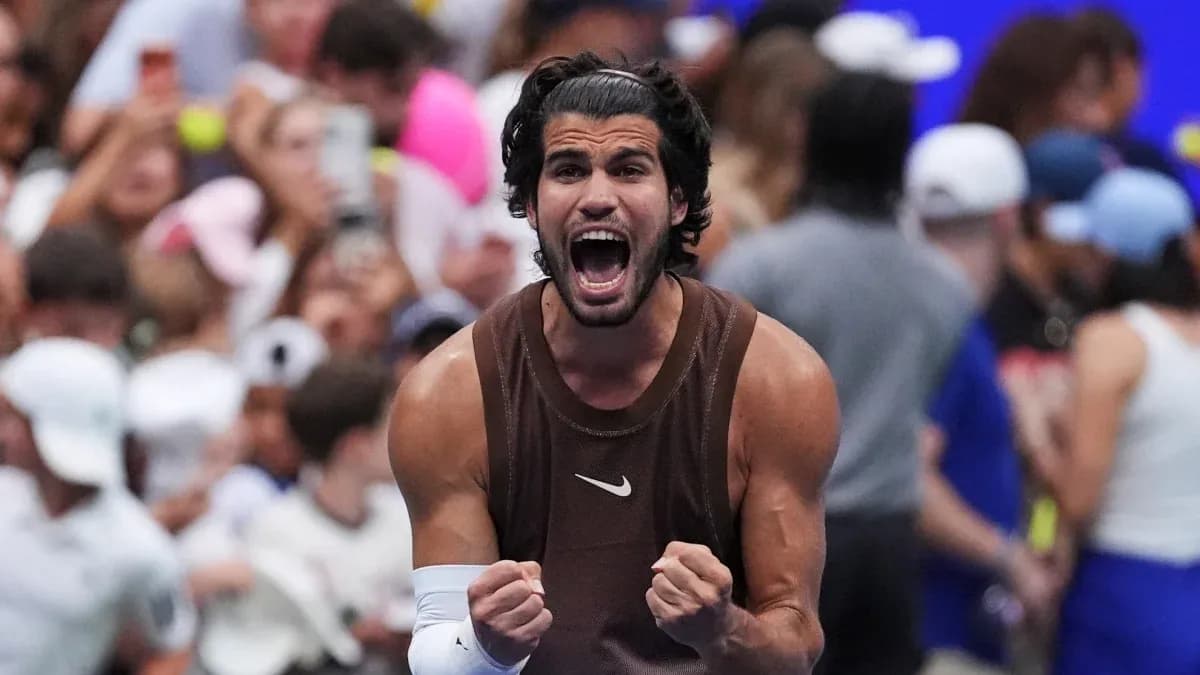 Tennis player celebrating during a match Tennis player celebrating during a match