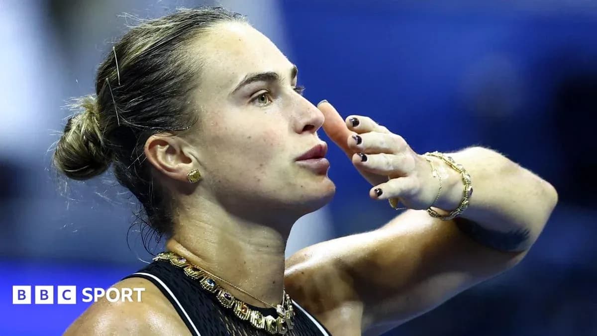 Tennis player blowing kiss after match point Tennis player blowing kiss after match point