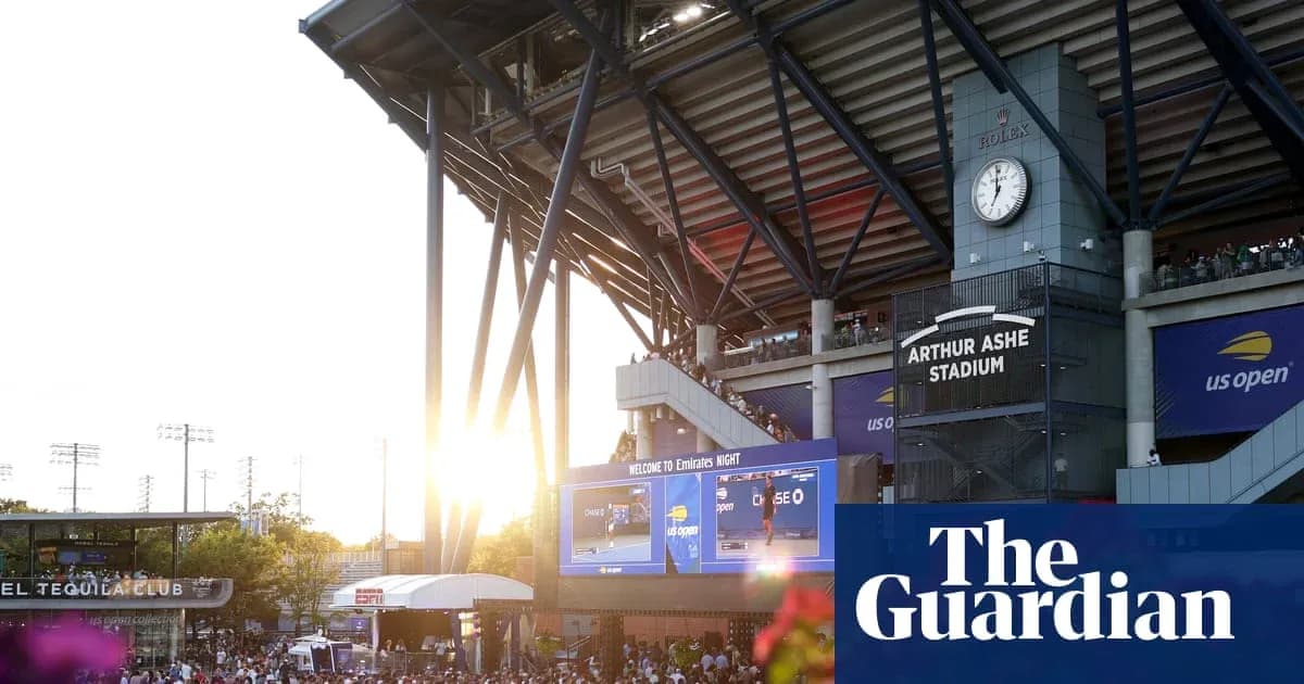 Sunset view of Arthur Ashe Stadium during US Open Sunset view of Arthur Ashe Stadium during US Open