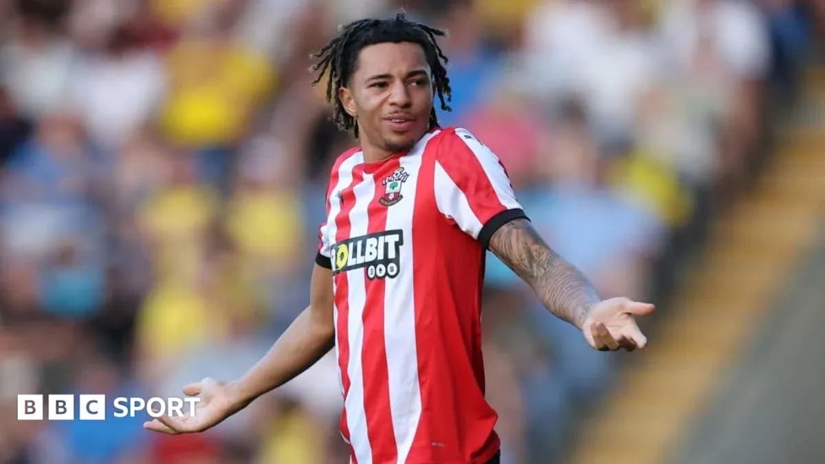 Player gesturing during a match for Southampton Player gesturing during a match for Southampton