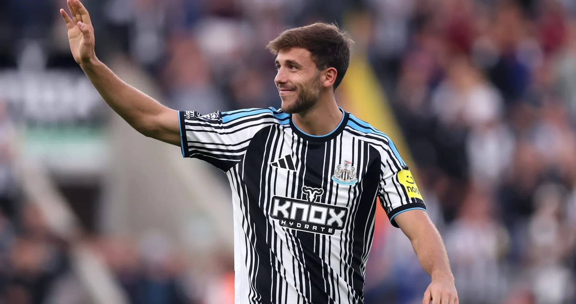 Player waving to fans during Newcastle match Player waving to fans during Newcastle match