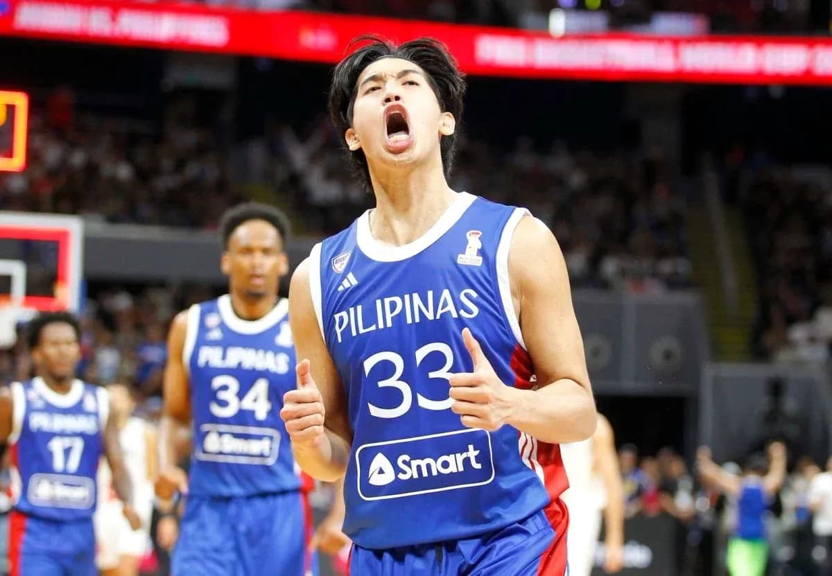 Player celebrating during basketball game for Pilipinas Player celebrating during basketball game for Pilipinas