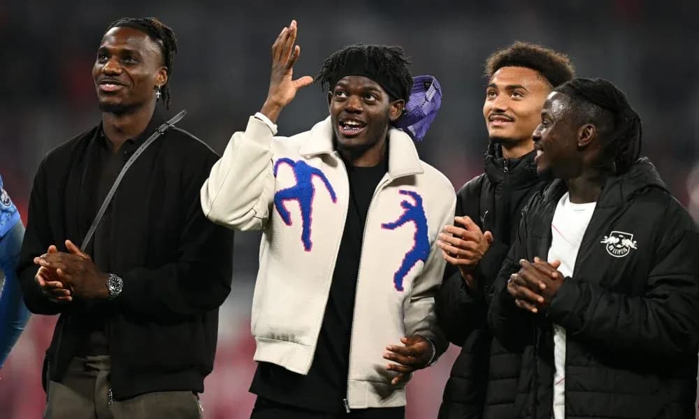 Four players celebrating together at an event Four players celebrating together at an event
