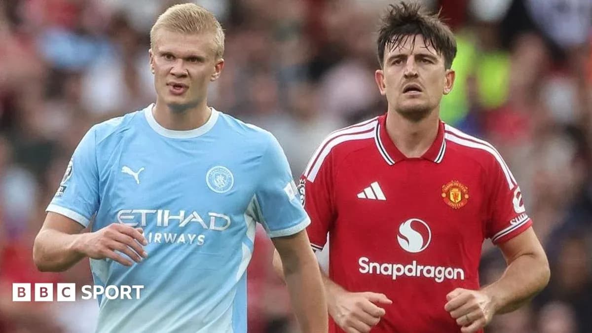 Players from Manchester City and Manchester United during match Players from Manchester City and Manchester United during match