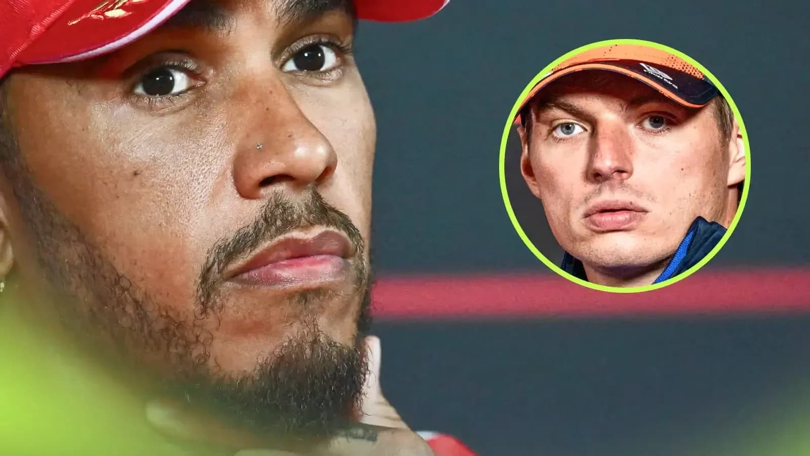 Lewis Hamilton and Max Verstappen during press conference Lewis Hamilton and Max Verstappen during press conference