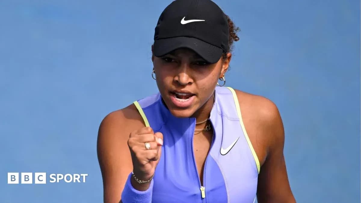 Tennis player celebrating during a match Tennis player celebrating during a match